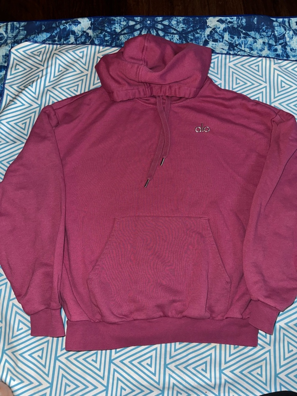 ALO Yoga women Hoodie - Berry Pink Pullover with Logo